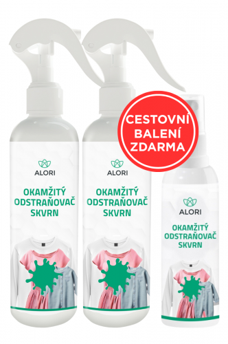 Okamžitý odstraňovač skvrn 2x 250 ml + cestovní balení zdarma