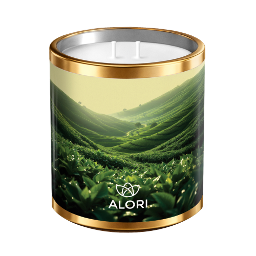Sójová svíčka - Čajová plantáž - zlatá 450 ml