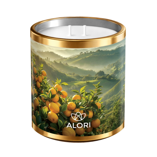 Sójová svíčka - Citrusový sad - zlatá 450 ml