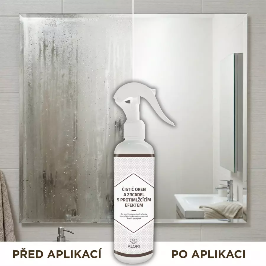 Čistič oken a zrcadel protimlžící efekt