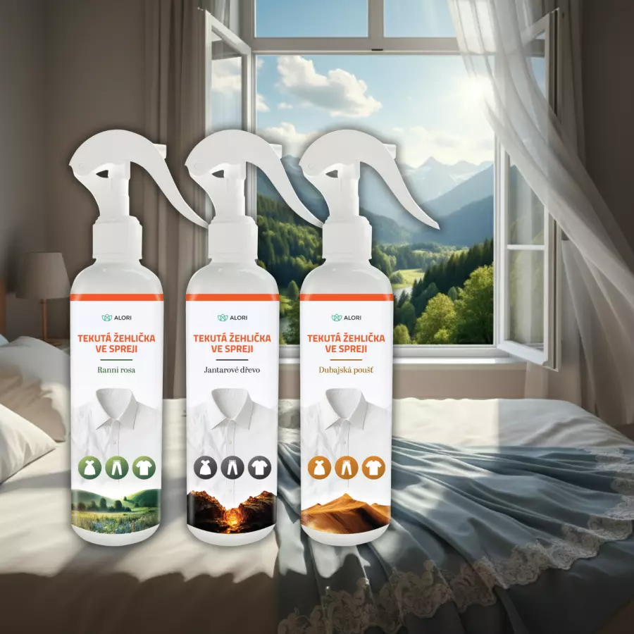 Tekutá žehlička ve spreji - balíček tří vůní 2+1 zdarma