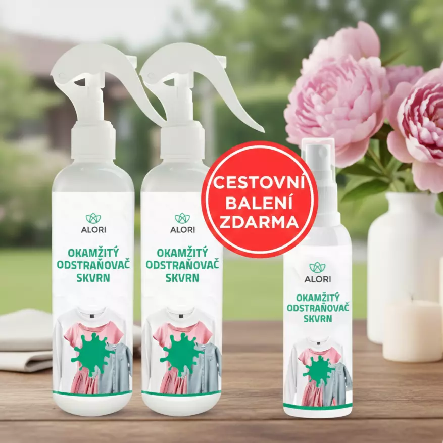 Okamžitý odstraňovač skvrn 2x 250 ml + cestovní balení zdarma