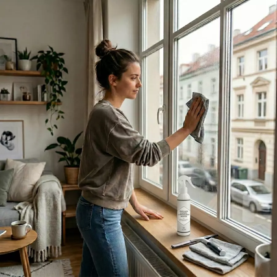 Čistič oken a zrcadel protimlžící efekt 3 ks za cenu 2 ks + navíc utěrka 40x40 cm zdarma