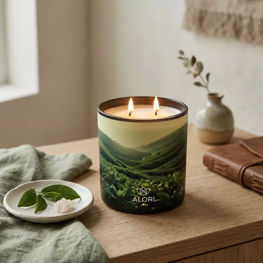 Sójová svíčka - Čajová plantáž - černá 450 ml