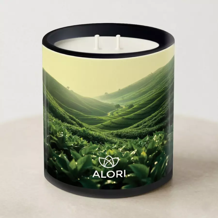 Sójová svíčka - Čajová plantáž - černá 450 ml