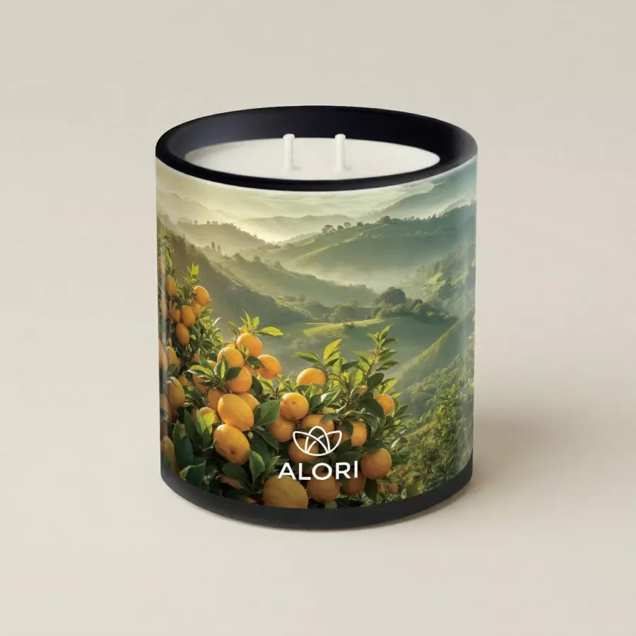 Sójová svíčka - Citrusový sad - černá 450 ml