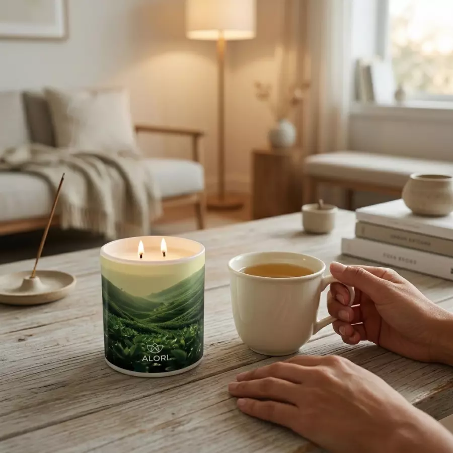 Sójová svíčka - Čajová plantáž - bílá 450 ml