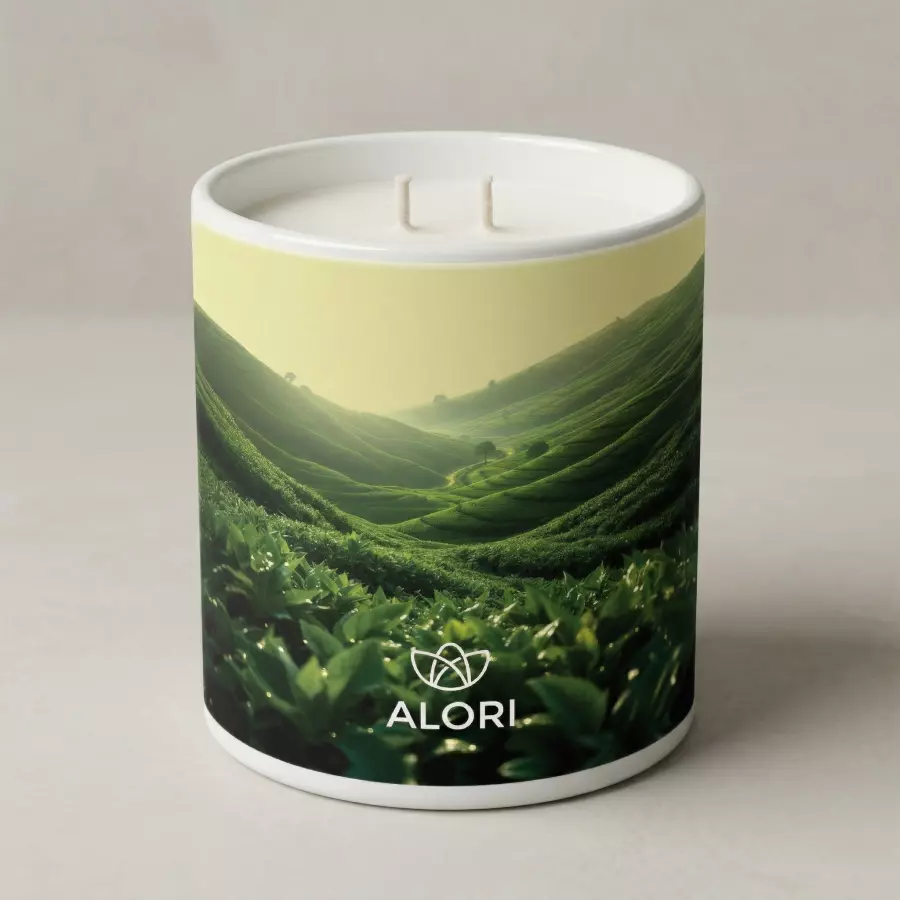 Sójová svíčka - Čajová plantáž - bílá 450 ml