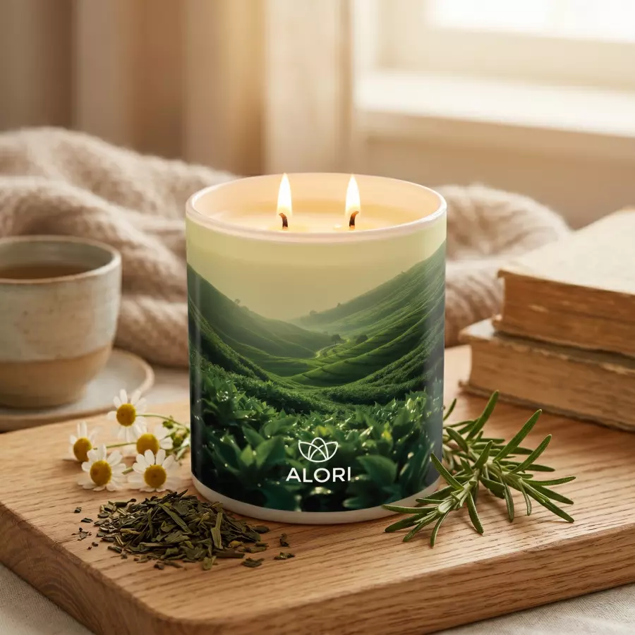 Sójová svíčka - Čajová plantáž - bílá 450 ml