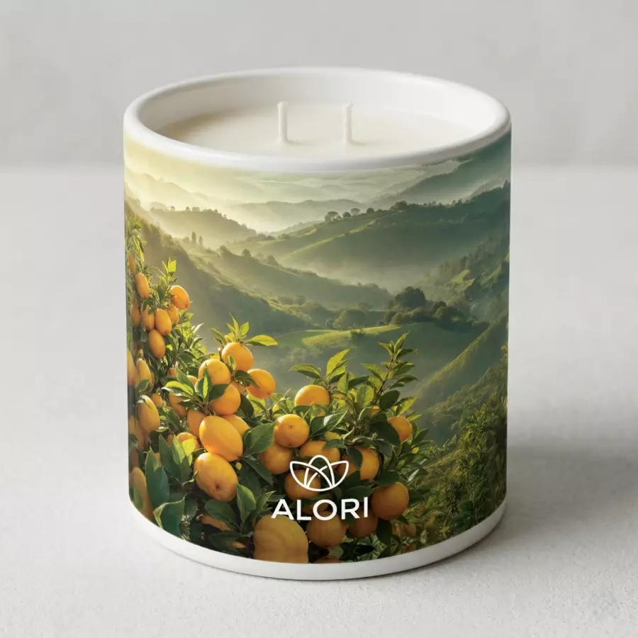 Sójová svíčka - Citrusový sad - bílá 450 ml