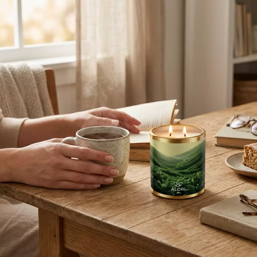 Sójová svíčka - Čajová plantáž - zlatá 450 ml
