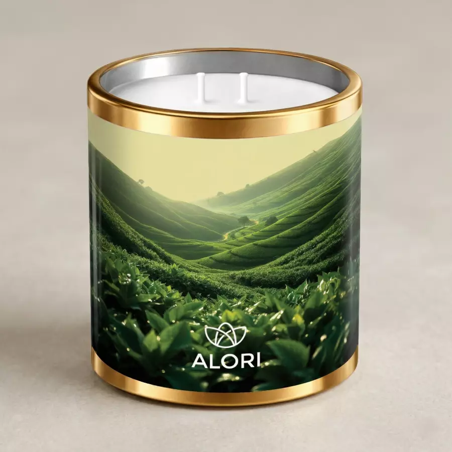 Sójová svíčka - Čajová plantáž - zlatá 450 ml