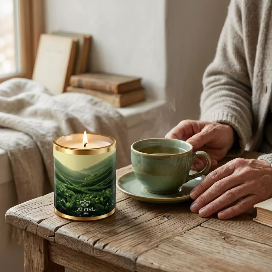 Sójová svíčka - Čajová plantáž - zlatá 300 ml