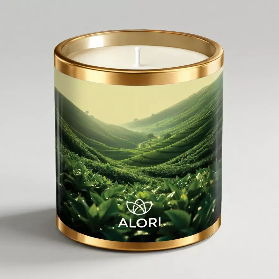 Sójová svíčka - Čajová plantáž - zlatá 300 ml