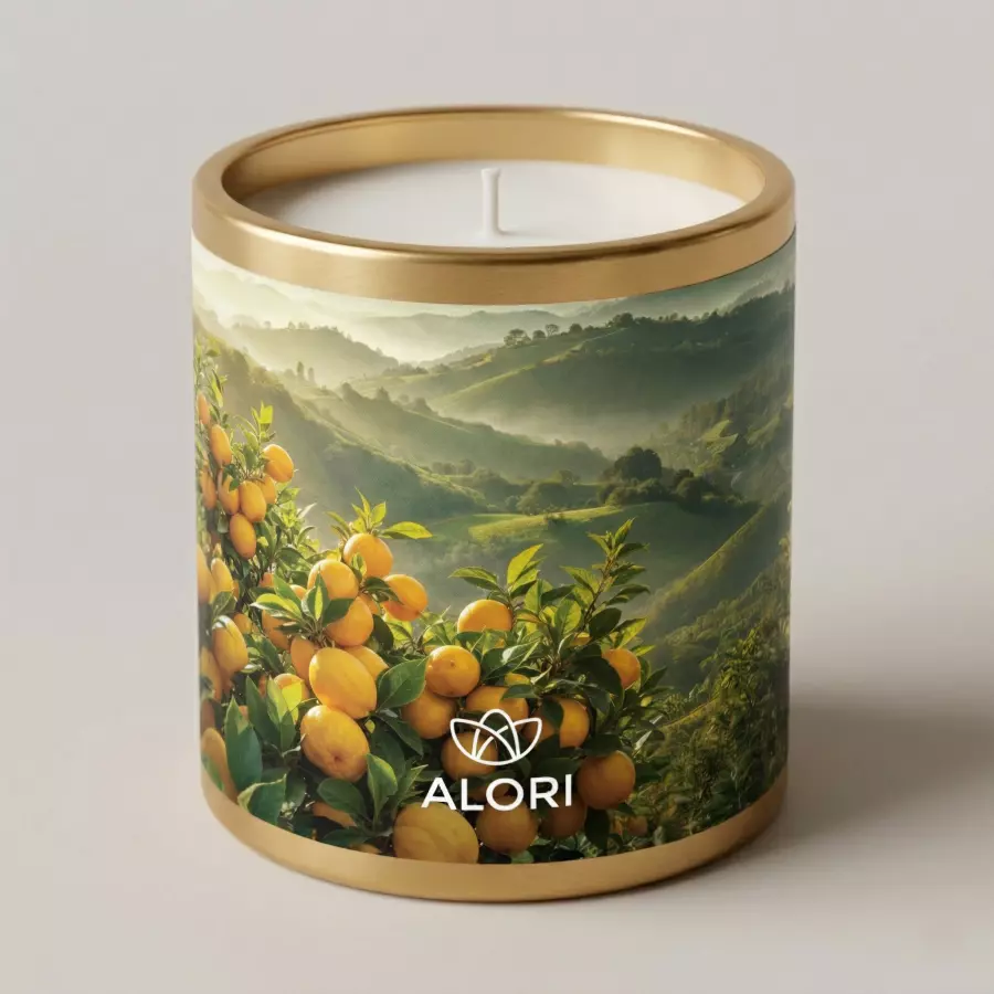 Sójová svíčka - Citrusový sad - zlatá 300 ml